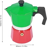 Vista 7 de Pilipane Cafetera de café expreso y cafetera, olla clásica de moka, cafetera de aluminio, cafetera de inducción Moka para capuchino o café con leche
