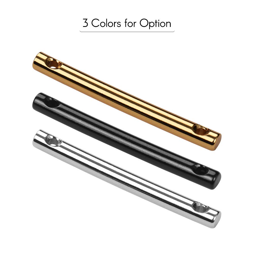 LannuMet Jazz Electric Guitar Bridge, Bass Six String Tailpiece with Install Screws,Black