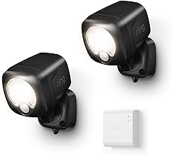 Ring Smart Lighting – Spotlight, Battery-Powered, Outdoor Motion-Sensor Security Light, Black (Starter Kit: 2-pack)
