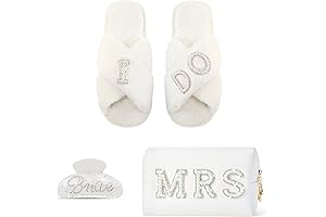 I Do Slippers Bride Robe Hair Claw Bridal Shower I Do Wedding