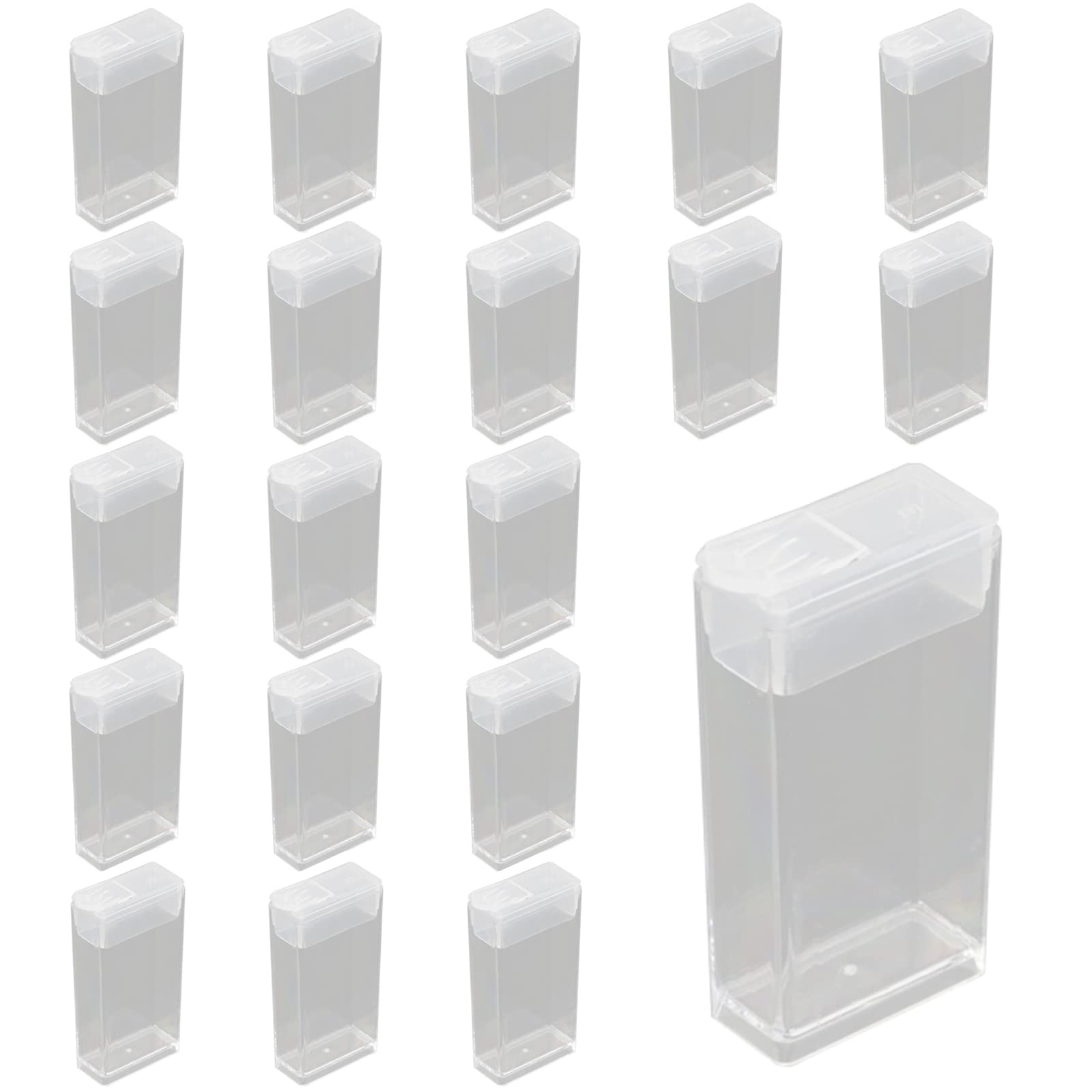 Tighall 20 Pack Transparent Bottles Diamond Embroidery Storage Jars Small Beads Storage Container Refills Clear Plastic Storage Box for DIY Stitch