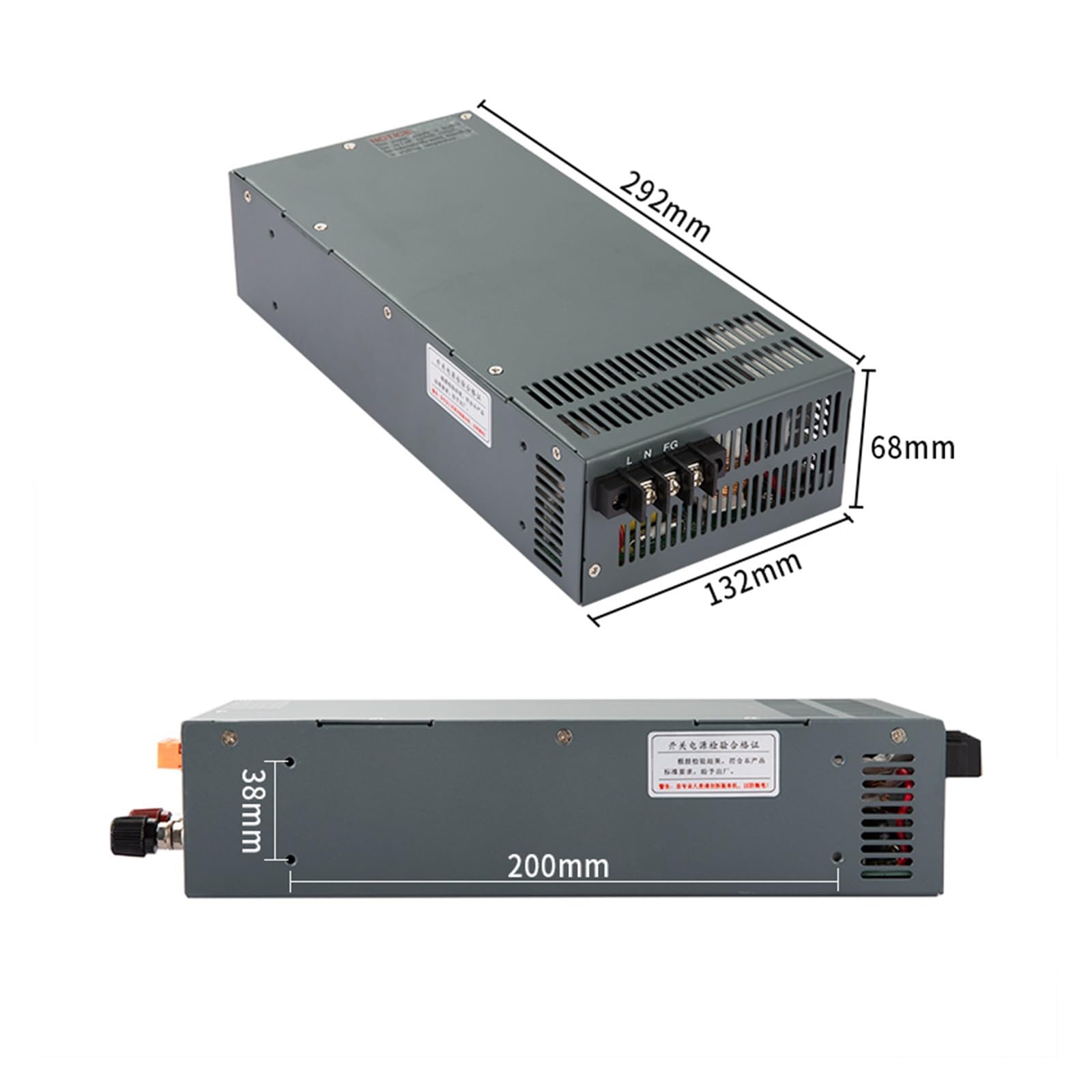 Alimentatore, Alimentatore switching industriale 1000W 1200W 1500W 2000W CC regolabile 12V 24V 36V 48V 55V 300V 350V Smps,per stampante 3d luci di striscia(15V,1000W)
