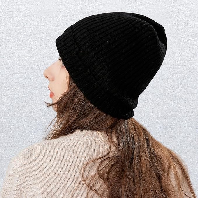 Image of Gajraj Winter Beanie Hats for Men Women, Fleece Lined Beanie Soft Warm Knit Hat Ski Cuffed Cap