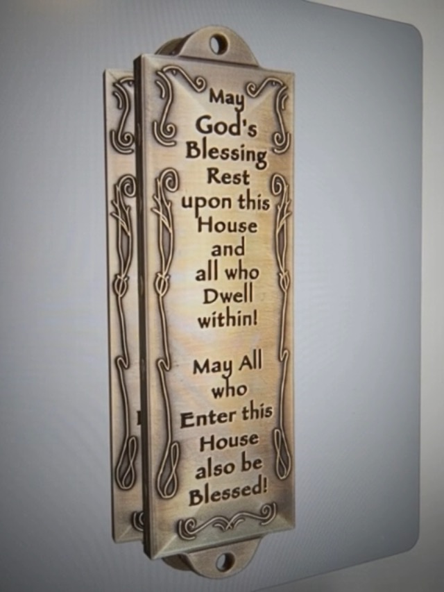  Bless This  置物 Amazon.com: Art Judaica 2 x Bless This House Brass Mezuzah with