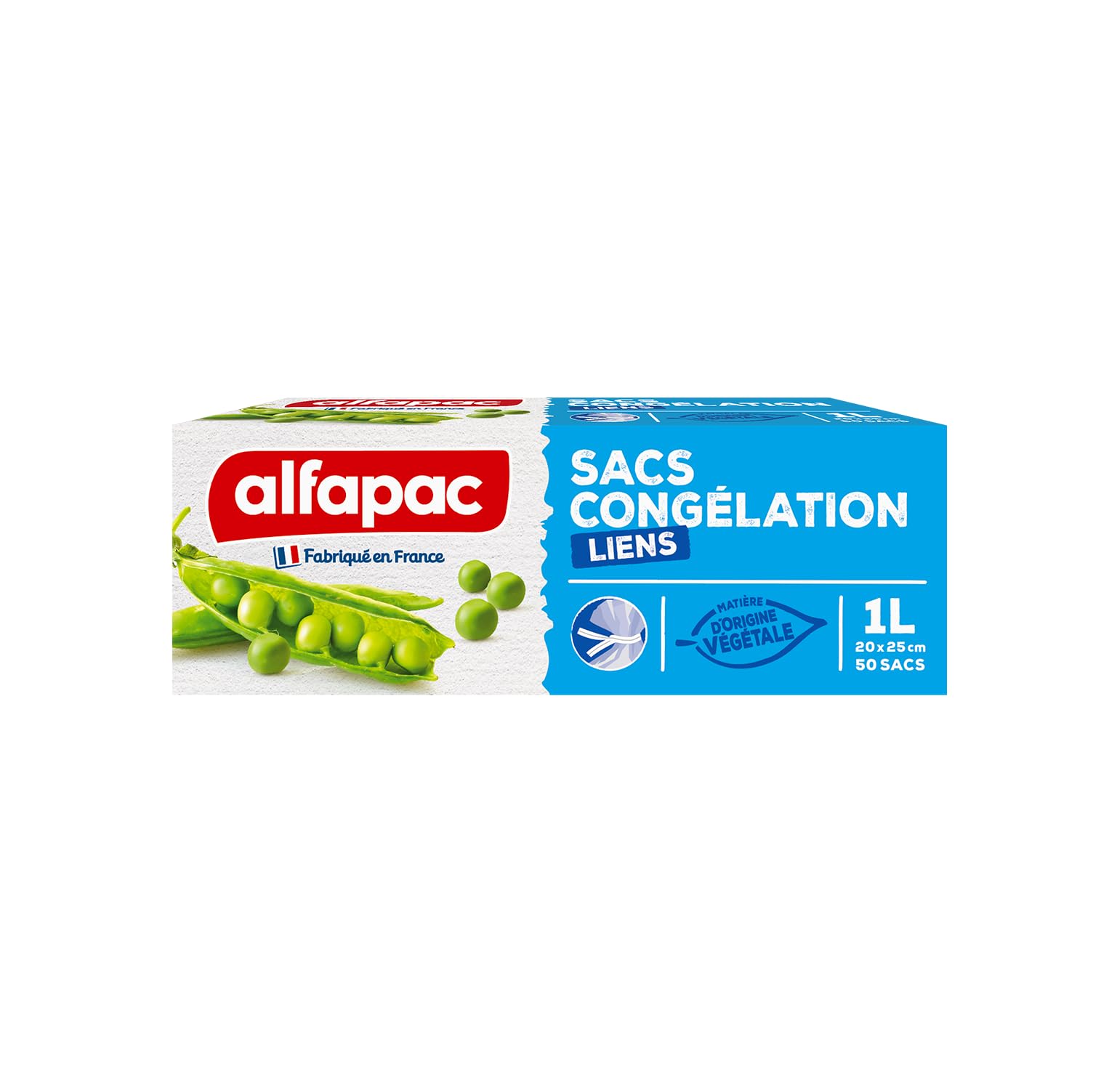 Alfapac - 50 Link Gefrierbeutel, Kleines Modell, Vegetal Origin, 20 x 25 cm