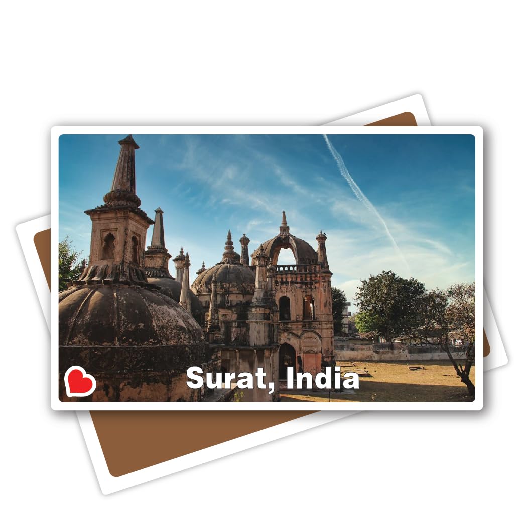 Surat India Rectangle Multicolour Fridge Magnets Travel Lovers Souvenir 3x2 inch, 3mm | Kitchen, Home Office Decorative Refrigerator