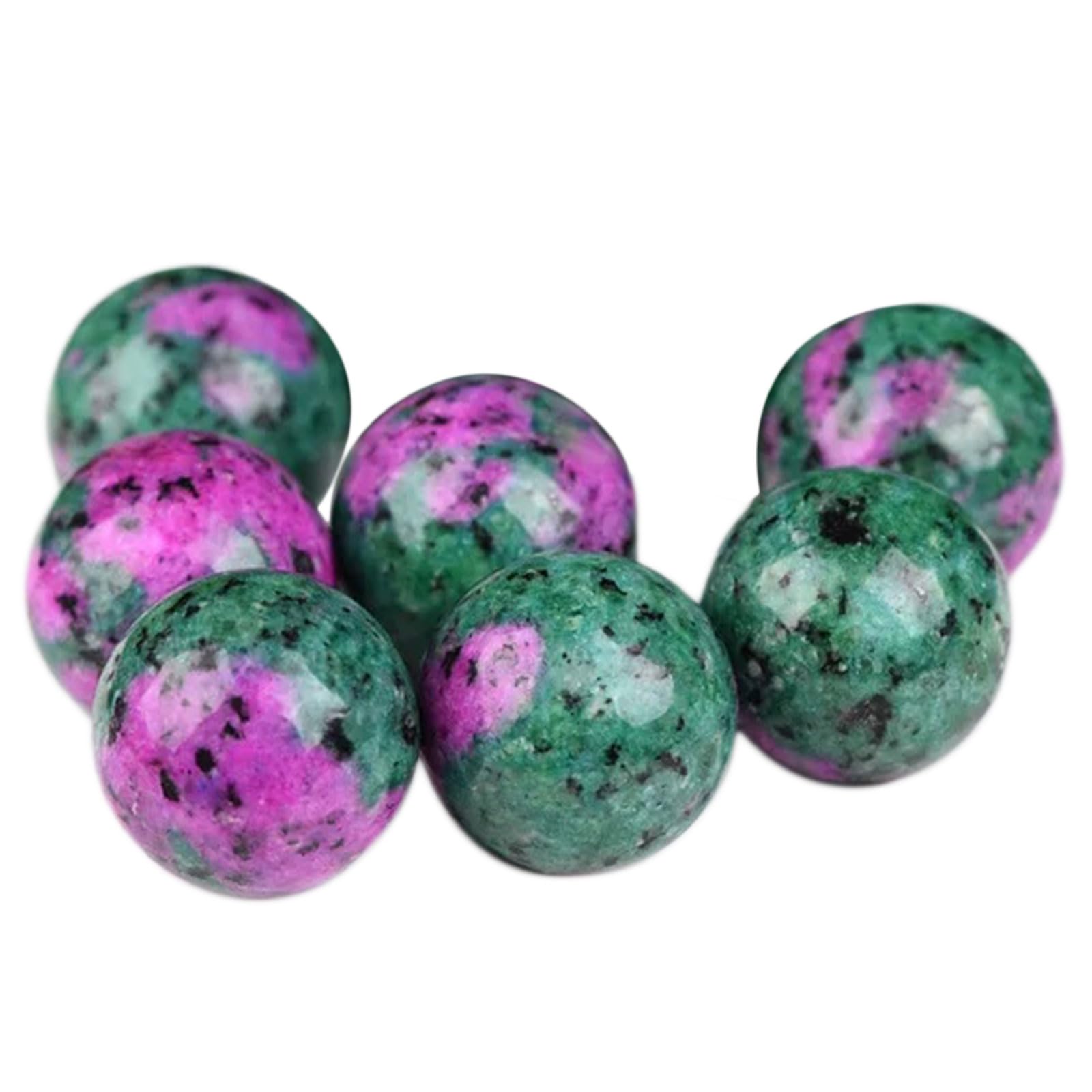 DECORN Nature Crystal Ball 7 Sphere 20mm/0.8", Ideal for Reiki, Chakra, Feng Shui, Meditation, and Healing, Home Decor and Gemstone Collection, Palm Stones, TouchStones,Ruby Zoisite
