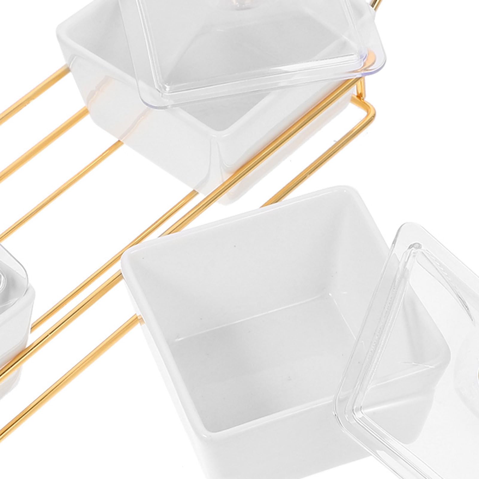 GLEAVI Geteilter Keramik Snackteller mit Deckel 3 fächer Design Glatte Oberfläche Weißer Minimalistischer Stil für Haushalt und Partys