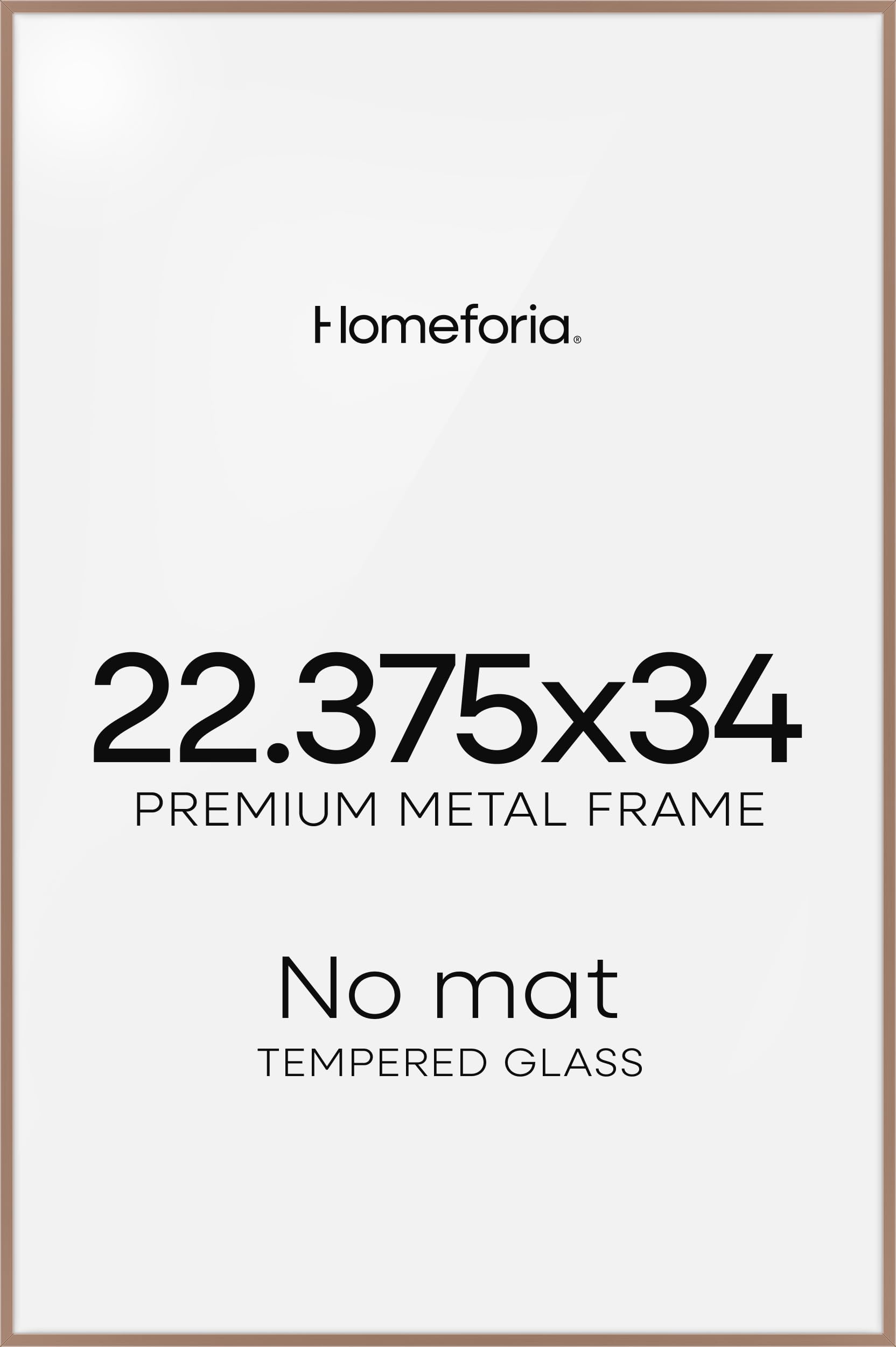 Homeforia 22.375x34 Mocha Puzzle Frame, High End Metal 22.375 by 34 Picture Frames without Mat, 34 x 22.375 Thin Poster Frame for Wall, 22.375by34 Puzzle Photo Frame, Tempered Glass, Wall Kit, Set of 1