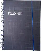 Planner de Organização e Produtividade | Gerenciamento Diário de Tarefas, Metas e Finanças | Capa Dura com Elástico, 96 Folhas | Ideal para Estudos, Trabalho e Rotina Pessoal | Cores: Preto, Azul, Cinza e Rosa (Planner Azul)