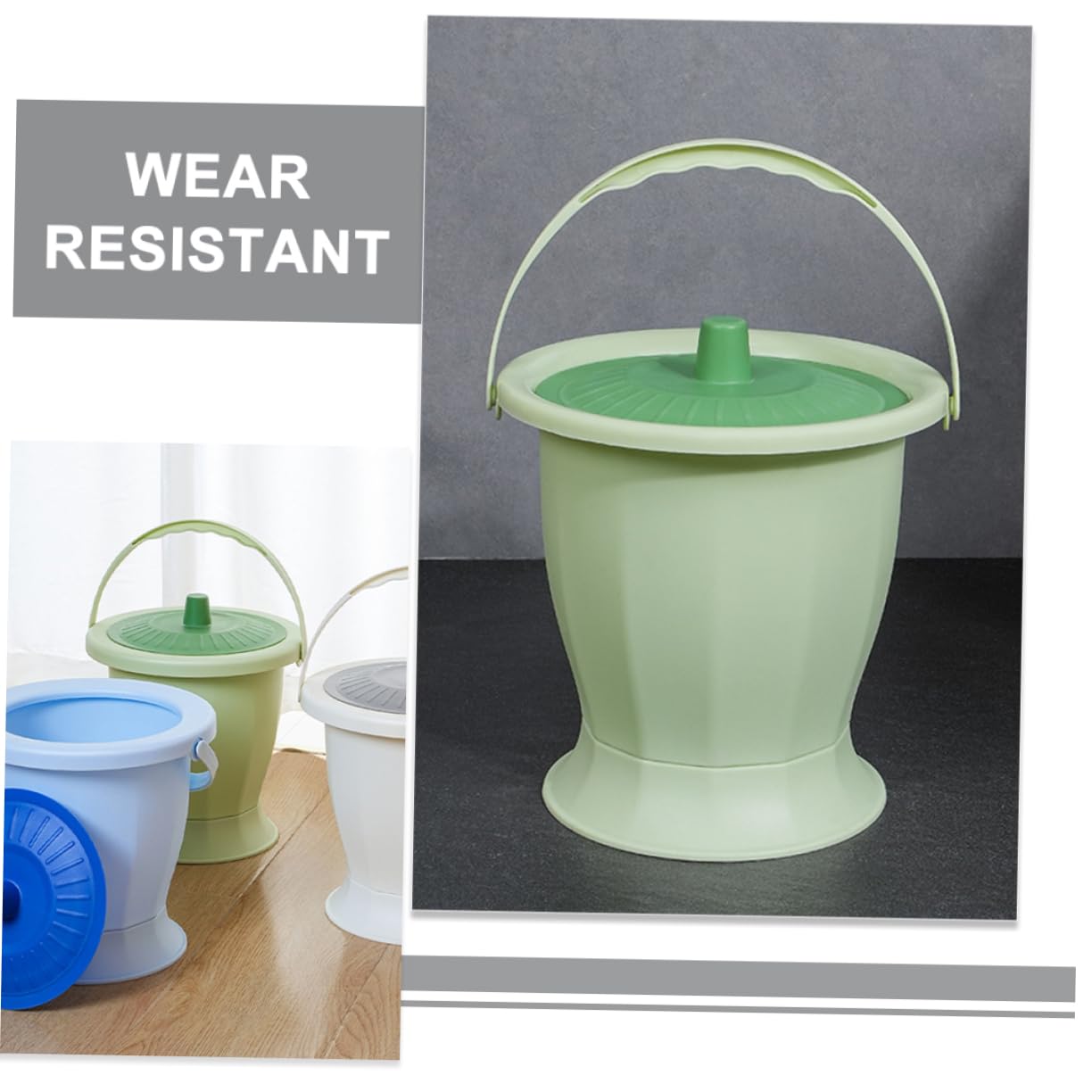 COLLBATH Handheld Portable Toilet for Adults Reusable Urine Bucket Spittoon for Travel Durable Wear Resistant Plastic Easy to Clean for Elderly Disabled Use Home Outdoor