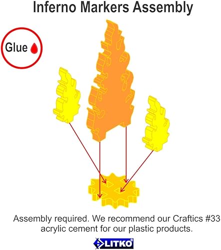 Miniatura 4 de LITKO Juego de marcadores Inferno  Fuego ardiente  Efectos de hechizos  Llamas (paquete variado)