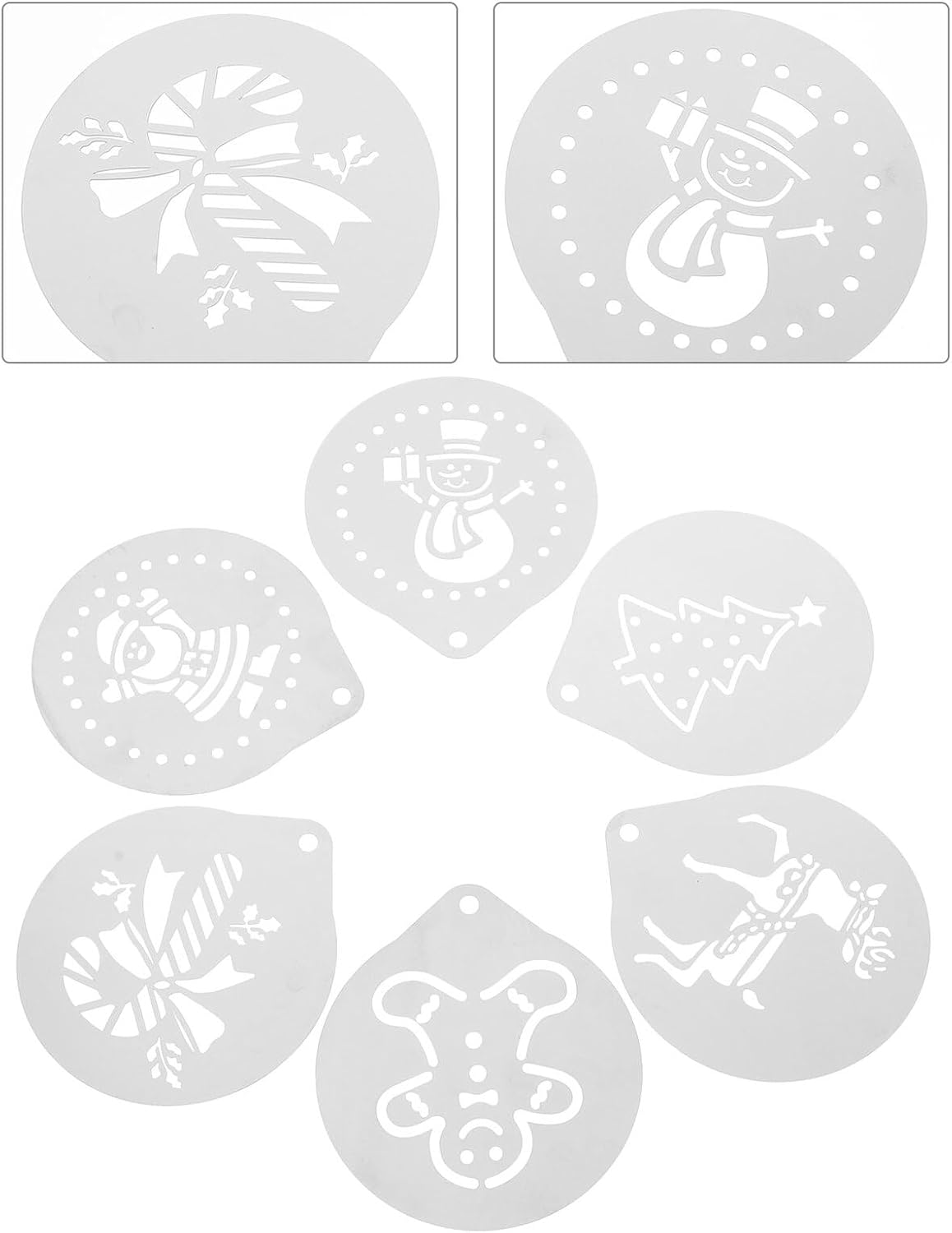 BESTYASH 6pcs Stainless Steel Coffee Stencils and Fondant Stencils Set for Latte Art and Cake Decorating, Reusable Coffee Art Templates for Home and Professional Baking