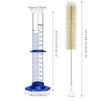 Vista 2 de Cilindro de medición graduado de vidrio grueso, cilindros de laboratorio de vidrio graduado, cilindro de medición de vidrio (8.5 fl oz)
