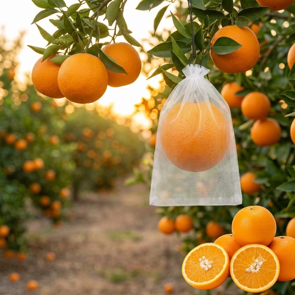 Non Woven Fruit Protection and Growth Cover Bags, White, Drawstring Closure, Pack of 300-picture-14