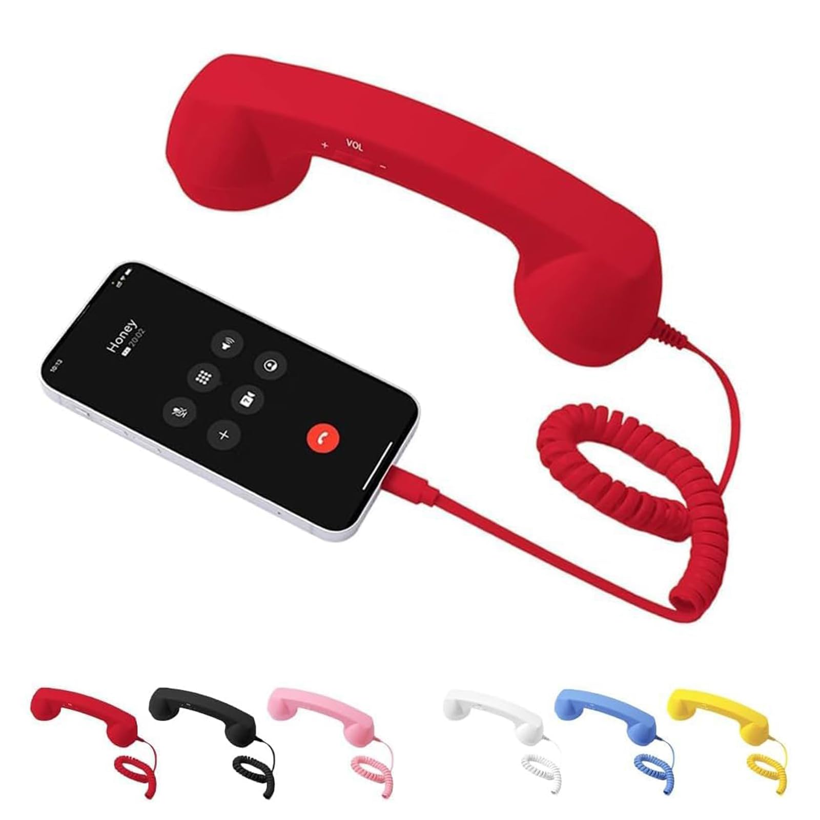 Auricular de Teléfono Retro Mejorado 2026, Auricular de Teléfono Retro con Cable Tipo-C, Receptor de Teléfono Móvil Clásico con Cable Enchufable de Mano, Atrezzo de Estilo Años 90 para Fotos, para — view 9