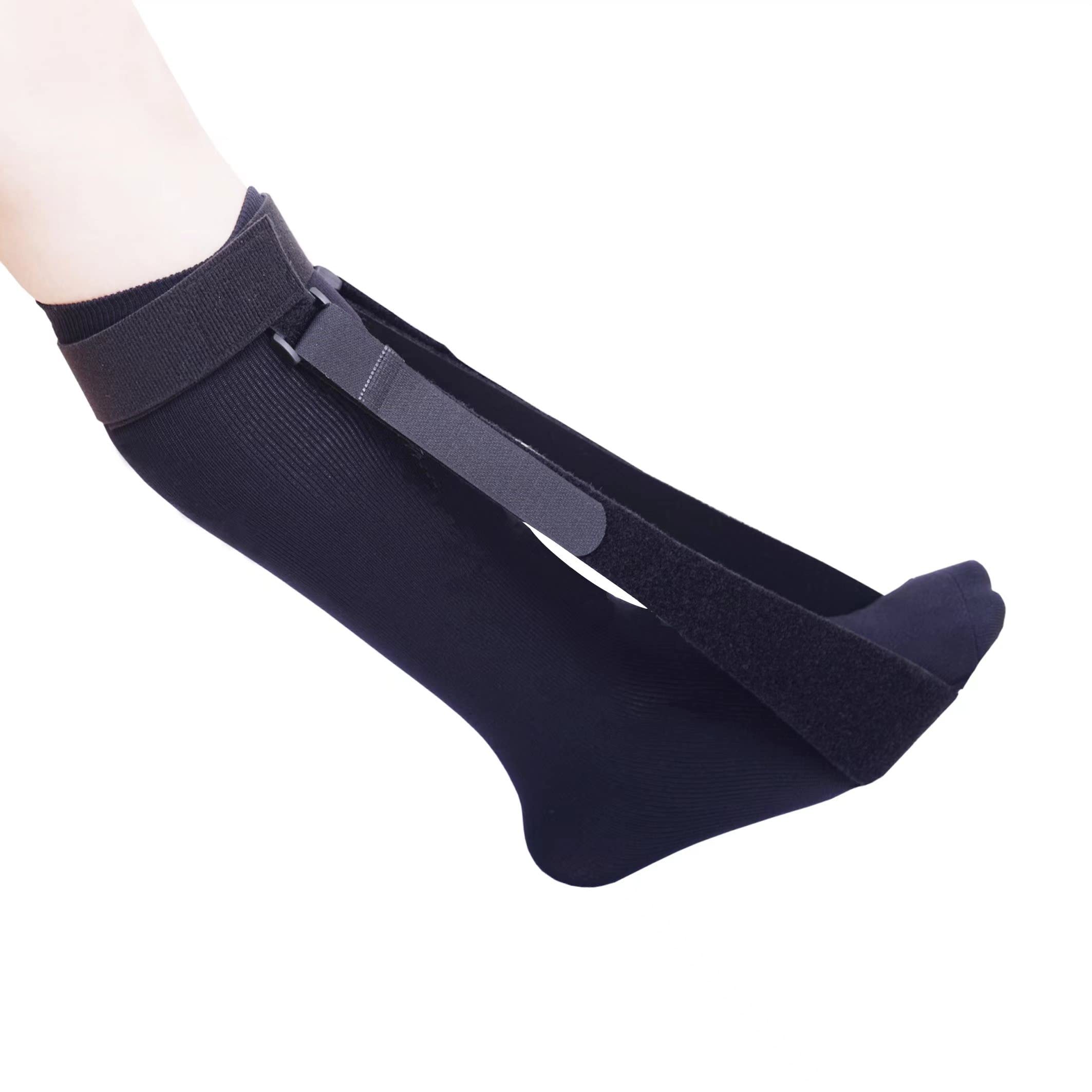 OR8 WellnessNight Sock Brace Compression Sleeve, Heel Support and Arch Support for Plantar Fasciitis, Achilles Tendonitis, Runner’s Cramps, Tight Calves, Foot Care for Men and Women Black
