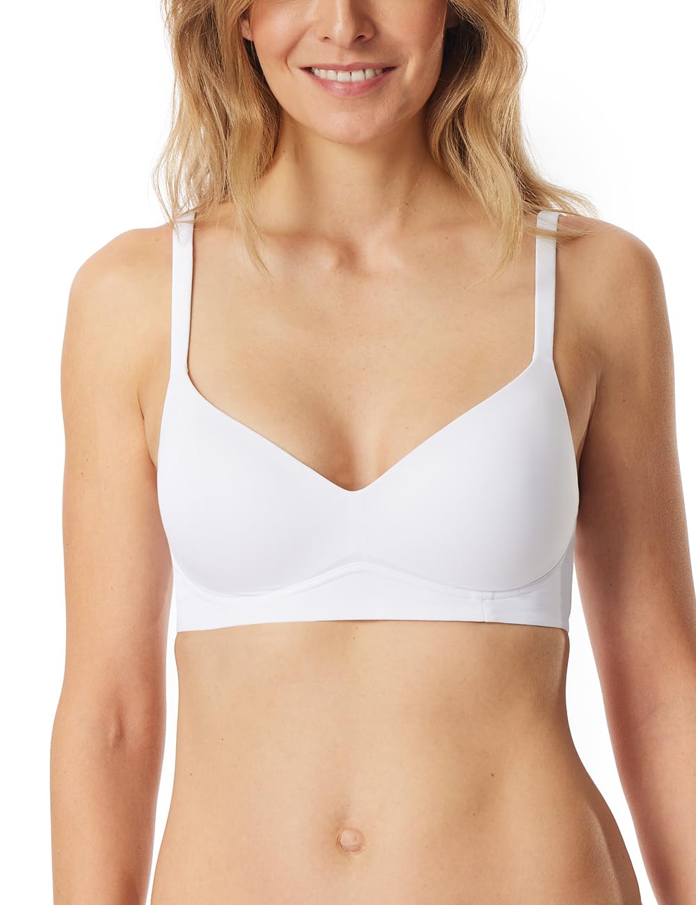 Schiesser Women's Soft-bh mit Schale und Gleitenden Cups-Unique Micro Bra, Weiss_181127, 34B