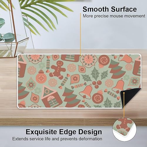 Miniatura 4 de Retro Gingerbread Man Mouse Pad Large Gaming Desk Mat with Non- Slip Rubber Base Smooth Face Mouse Gaming Pad Long Pads for Desk Work Office Decor