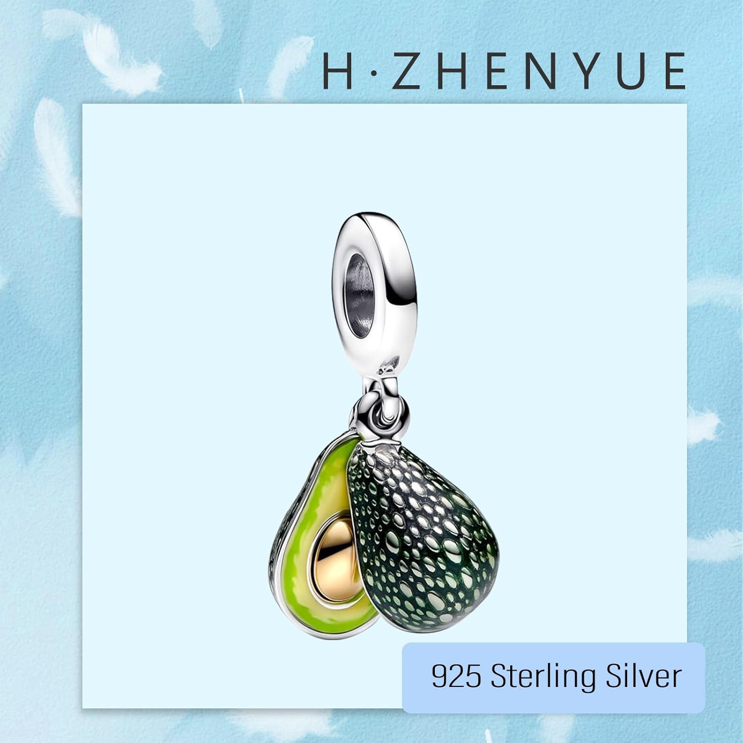 Avocado Charms for Bracelets 925 Sterling Silver Dangle Pendants Beads Jewelry for Women - Image 2