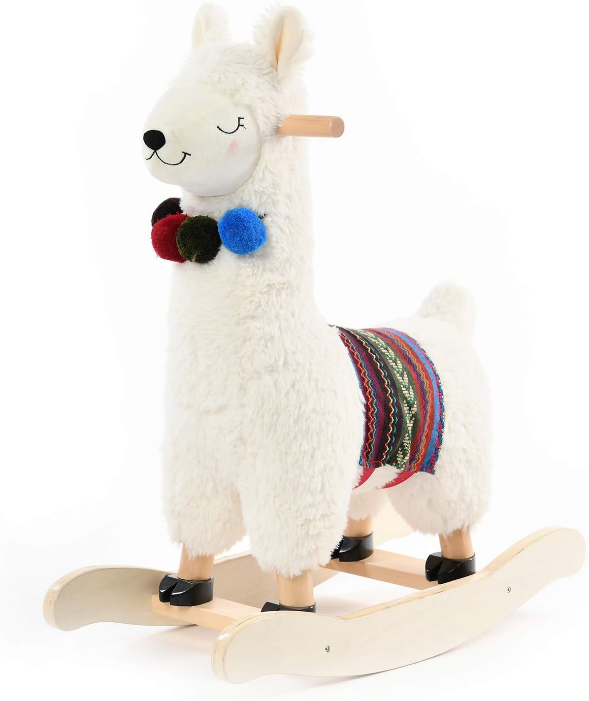 Labebe Child Rocking Horse Toy, Stuffed Animal Rocker Toy, 2 in 1 Rocker Whit Wheel for Kid 6-36 Months, Child Rocking Toy/Wooden Rocking Horse/Rocker/Animal Ride on/Dragon Rocker HY1820013-BLW