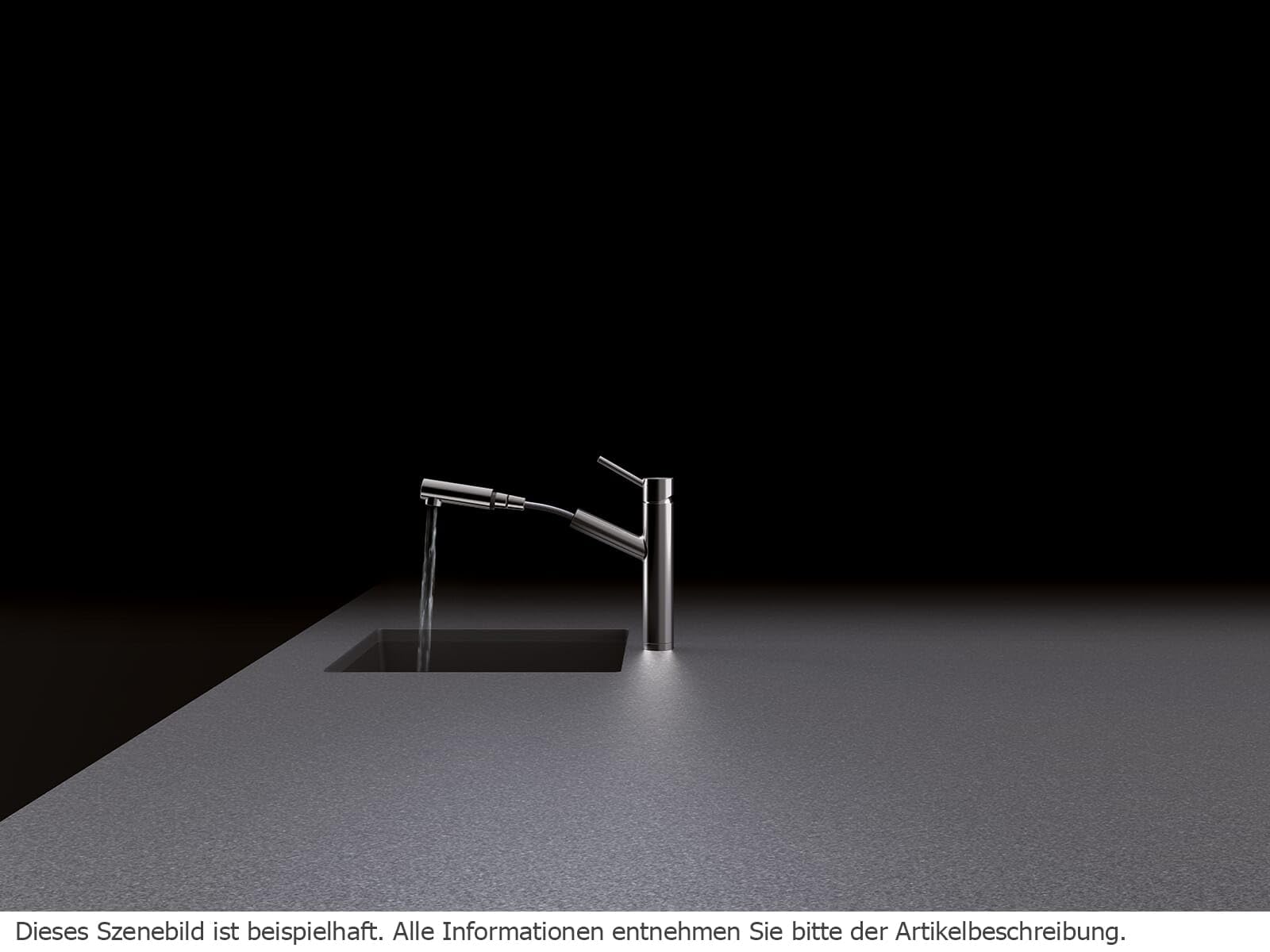 SCHOCK ALTOS PURO - Grifo de cocina de alta presión de acero inoxidable con manguera extraíble y conectores estándar