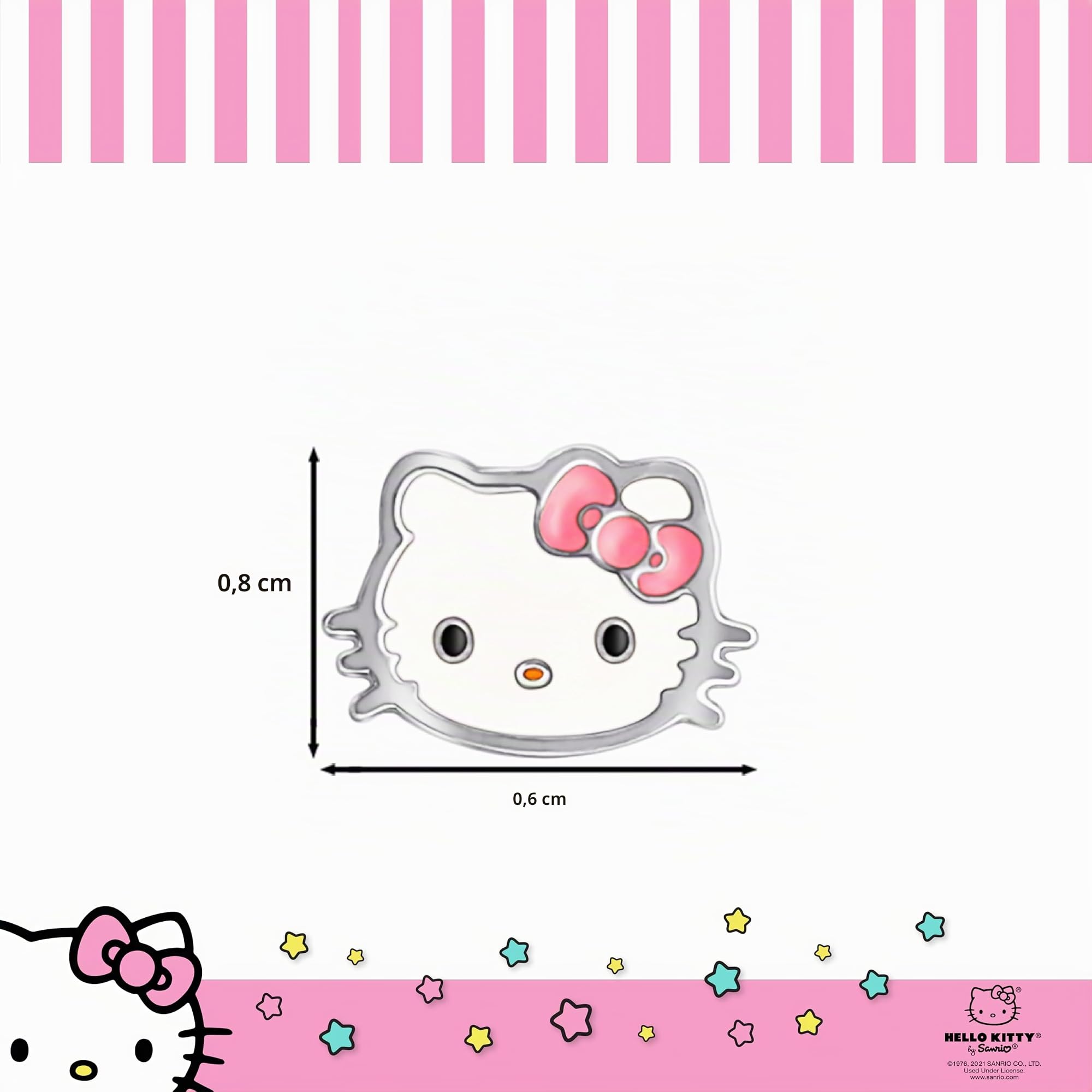 Hello Kitty Anillos de nariz de 20 g de acero inoxidable Kawaii Cute 316L Straight Bone Nose Stud con licencia oficial Sanrio