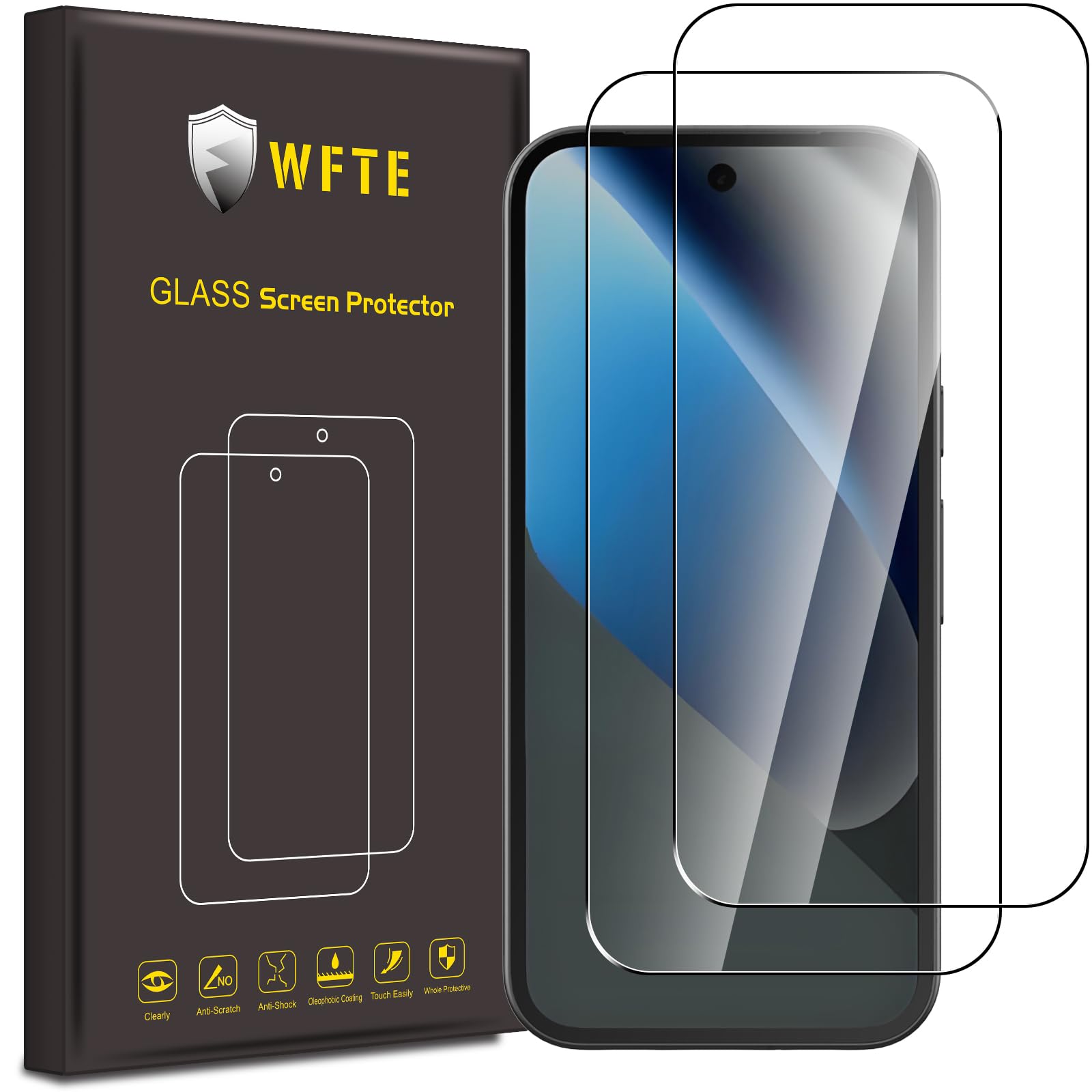 WFTE [2 Stück Schutzfolie für Google Pixel 10A 5G Panzerglas Glasfolie 9H Härte, Anti-Kratzen, Anti-Bläschen Displayschutzfolien Panzer Schutz Glas für Pixel 10A