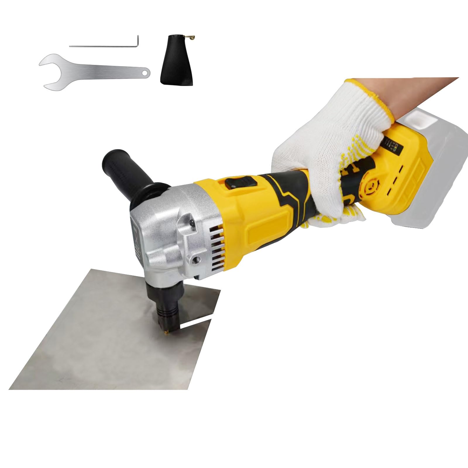 Grignoteuse sans fil Makita 18 V, cisaille électrique sans balais 1900 tr/min, tête rotative 360°, 3 vitesses, coupe acier inoxydable