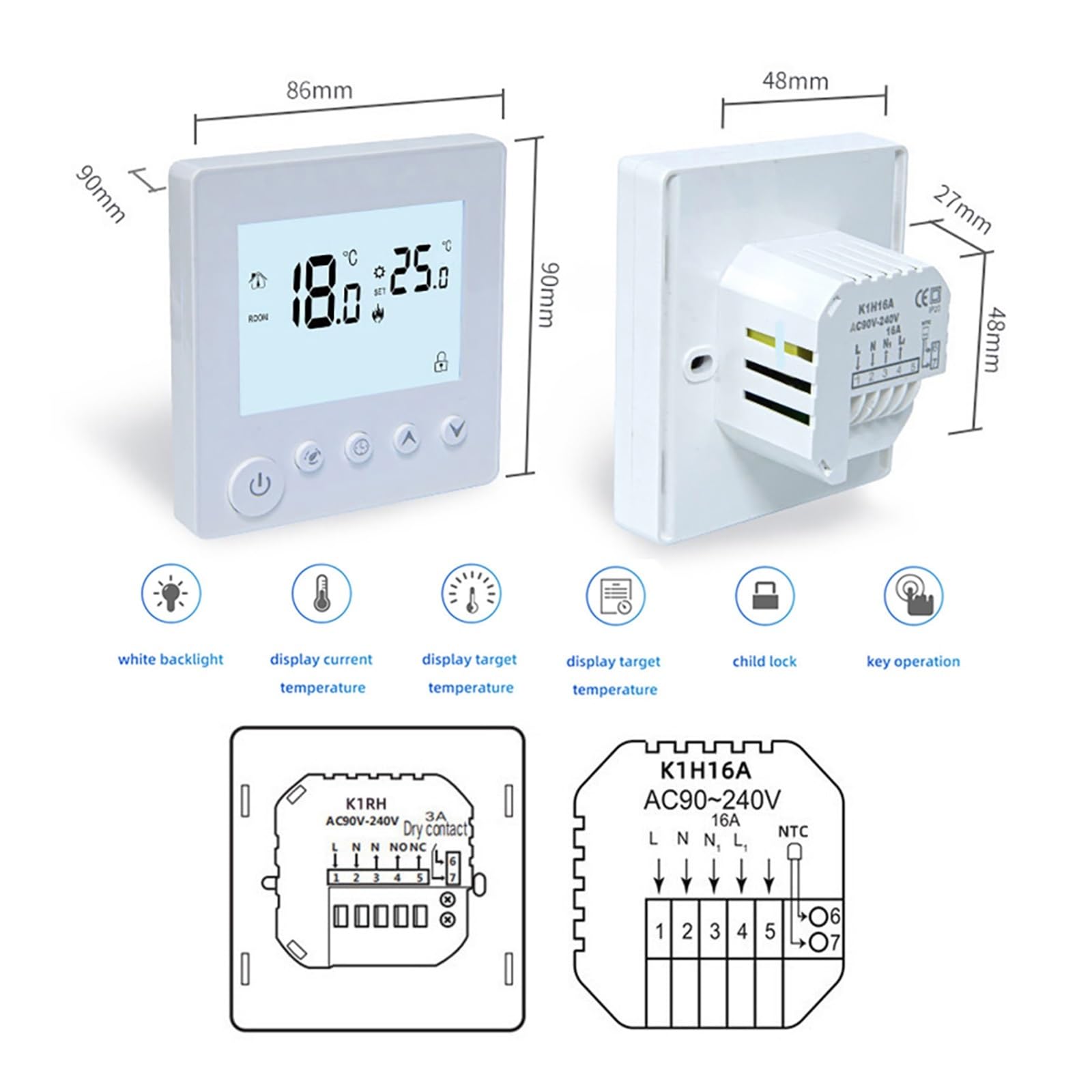 Termostat cyfrowy, Inteligentny termostat Tuya, elektryczne ogrzewanie podłogowe bojler na wodę/gaz, pilot zdalnego sterowania temperaturą(RH3A)