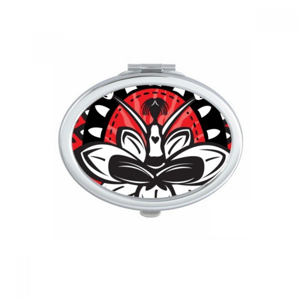 Miroir de poche mignon lotus silhouette, petit cadeau portable idéal