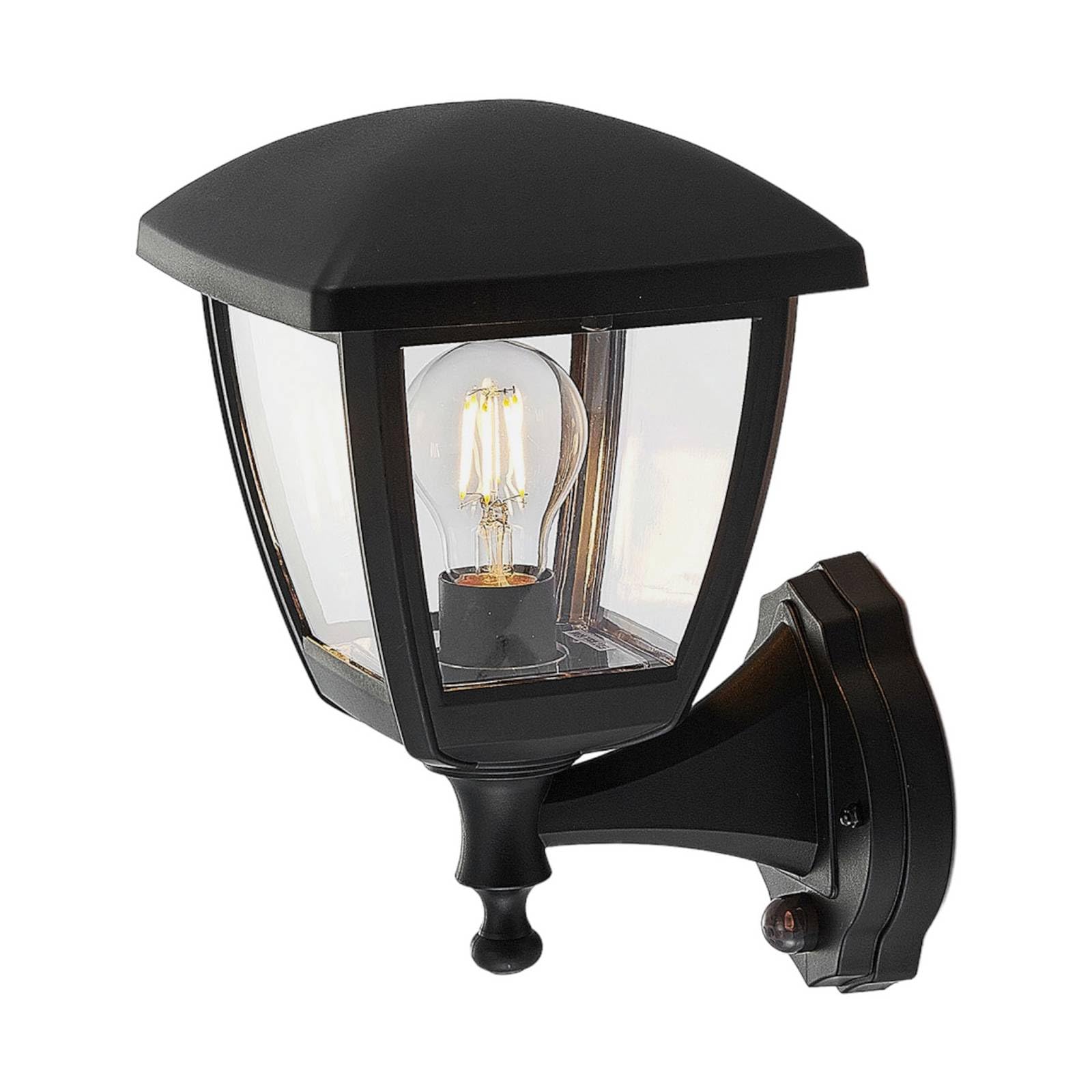 Lindby Outdoor Wall Light Acelya dimmable with Motion Detector (Modern) in Black (1 Light Source, E27) from wall lamp for Exterior/Interior Walls House Terrace und Balcony