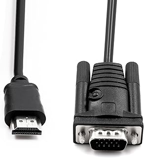 HDMI to VGA Video Cable 4.9FT/1.5M 1080P Male to Male HDMI to VGA Video Converter Adapter Compatible with Computer, Desktop, Laptop, PC, Monitor, Projector, HDTV