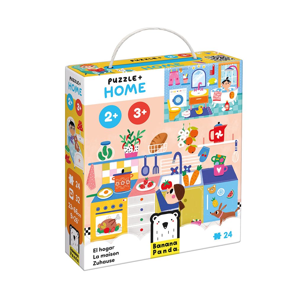 Banana Panda Puzzle Home | 24-Piece Educational Puzzle with 32 Add-On Tiles & Play Guide | for Toddlers & Preschoolers 2+ | Explore Rooms, Learn Words, Boost Observation Skills
