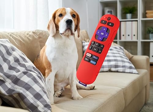 Miniatura 7 de Funda de silicona para Roku Express 4K+ Voice Remote RCA1R, Roku Voice Remote Cover Roku Streaming Stick 4K Funda de silicona con cordón (rojo)