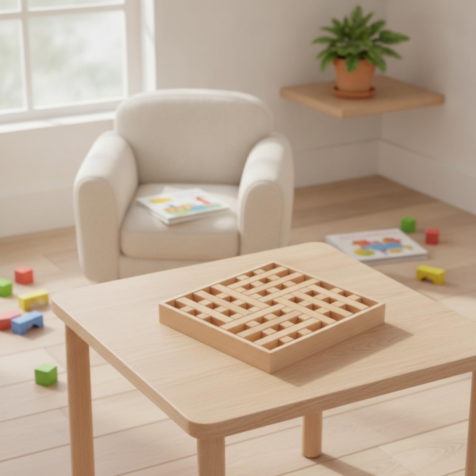 Qianly Scatola con Blocchi di Legno Metodo | Motricità Fine, Blocchi da Costruzione, per Asilo