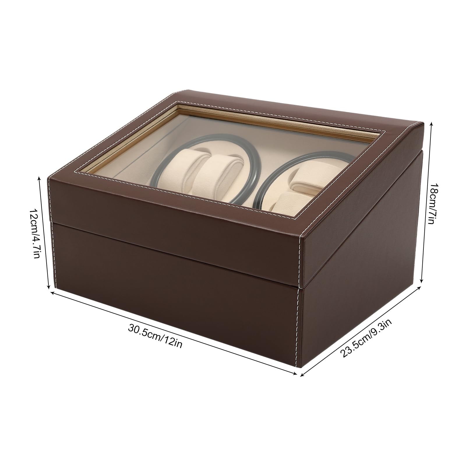 Remonoir Orologi Rotate Watch Winders Scatola Gioielli Stoccaggio Pelle PU Cassa Motore Silenzioso Esposizione Scatola Scatola Scatola Orologio Automatico Slot Uomo Valigetta Porta Custodia