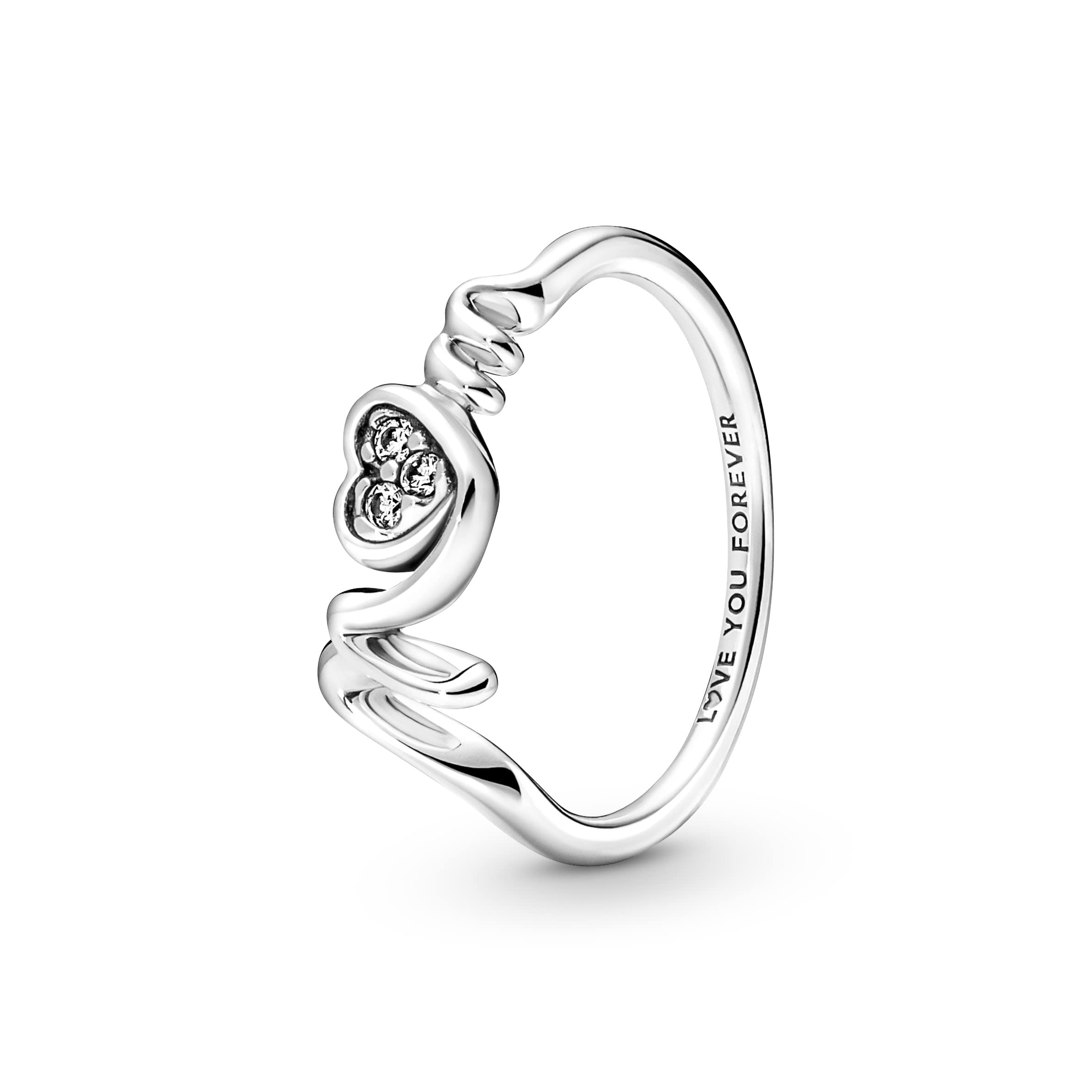 Pandoramom Sterling Silver Ring With Clear Cubic Zirconia