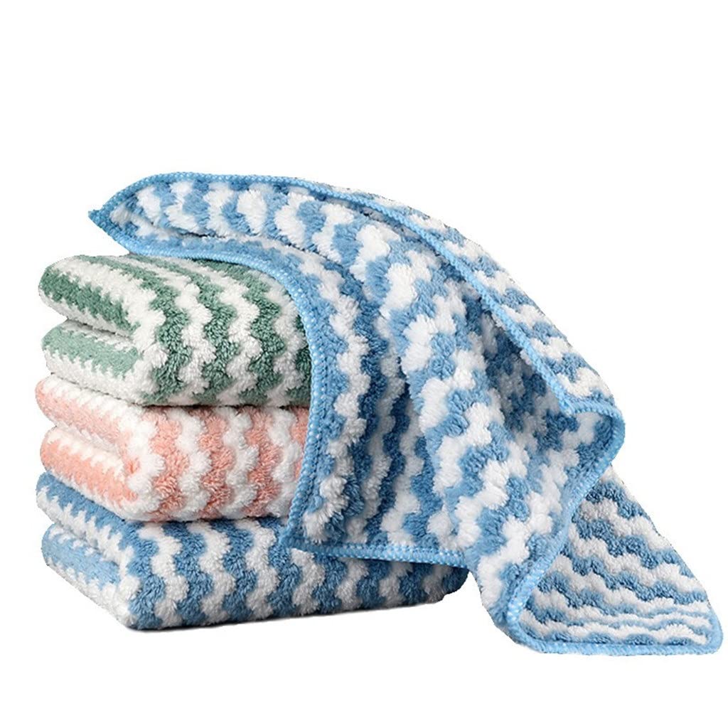 5 uds. Toalla de Cocina Gruesa, paño de Cocina, Trapos de Cocina para el hogar, paño de Limpieza de Mesa de Aceite Antiadherente de Microfibra (Colores Mezclados 30x30cm)