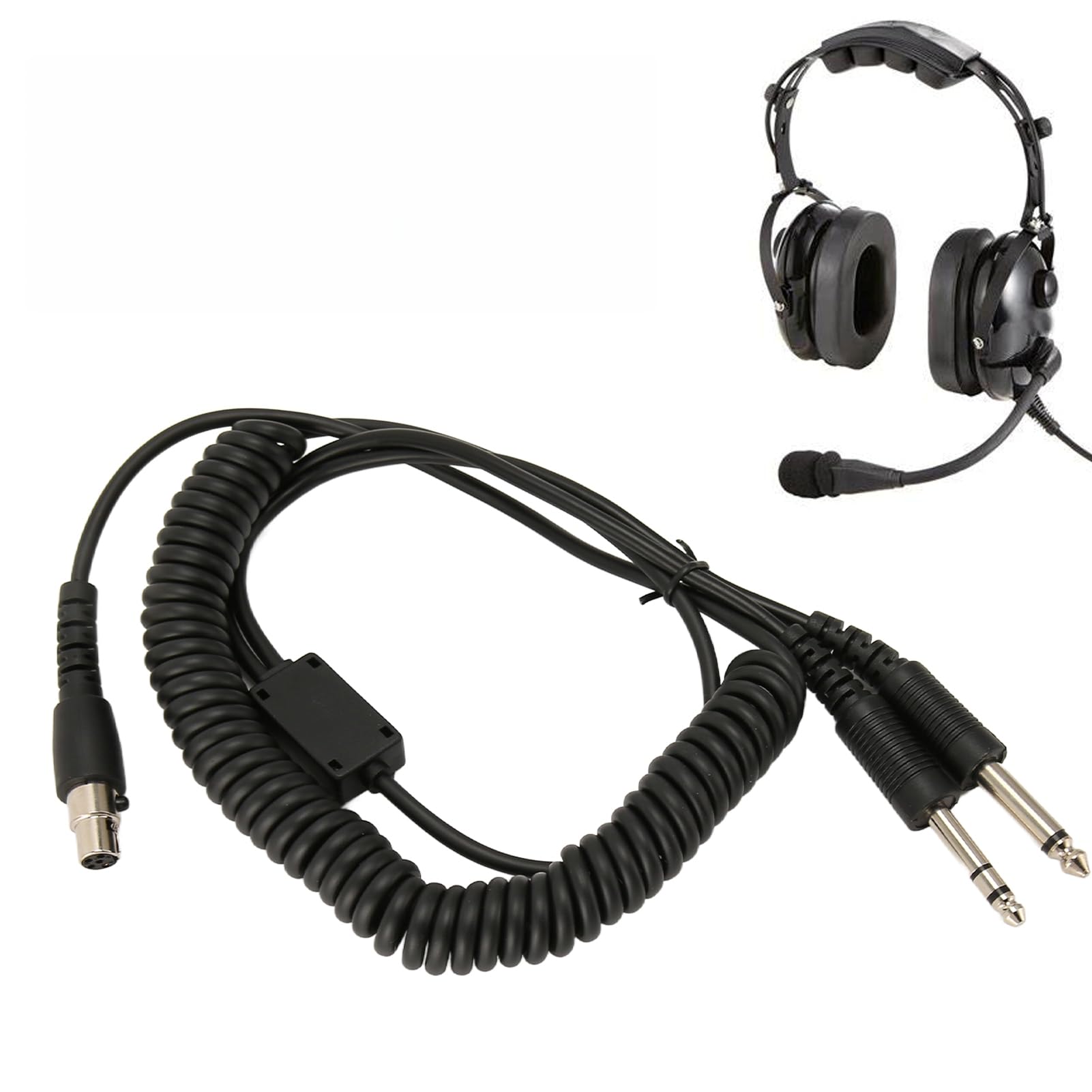 XUMIUZIY Mini XLR a GA Dual Plugs Cavo Adattatore per Cuffie per Aviazione, Mini XLR Tappo a 5 Pin su Tappi Doppi GA, Convertiti in Doppio GA PJ055 PJ068, Adatto a David Clark Avcomm ASA