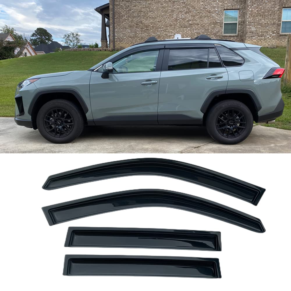 Photo 1 of Puermto 94255 Sunproof Waterproof Side Window Wind Deflector, 4pcs Protective Replacements Rain Guards Set, Window Visor fit for Toyota RAV-4 2019 2020 2021 2022 2023 2019-2023 RAV-4