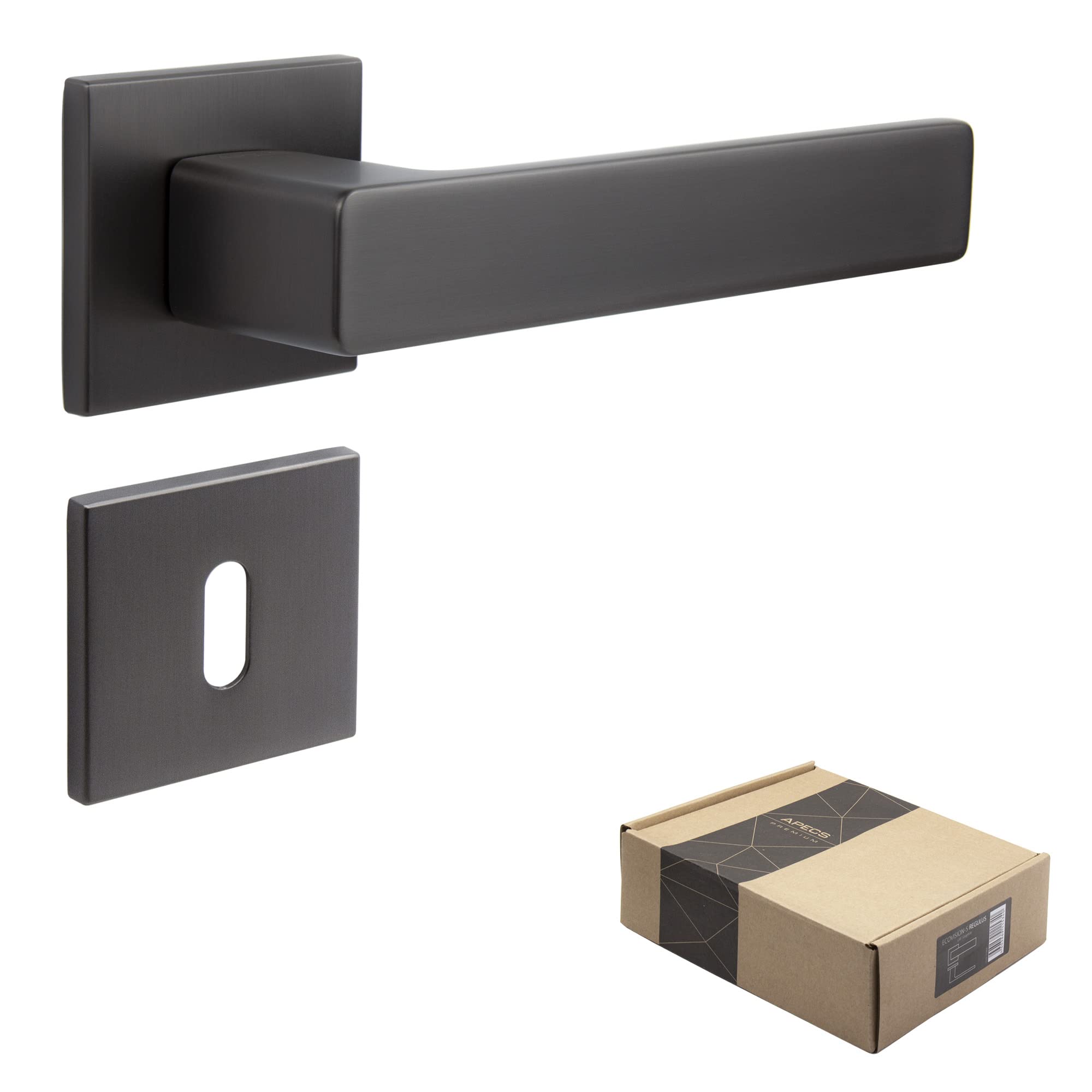 Maniglia ERGO Bianca Per Porte Con Serratura - Design Quadrato Moderno - Facile Da Montare - Foto 11