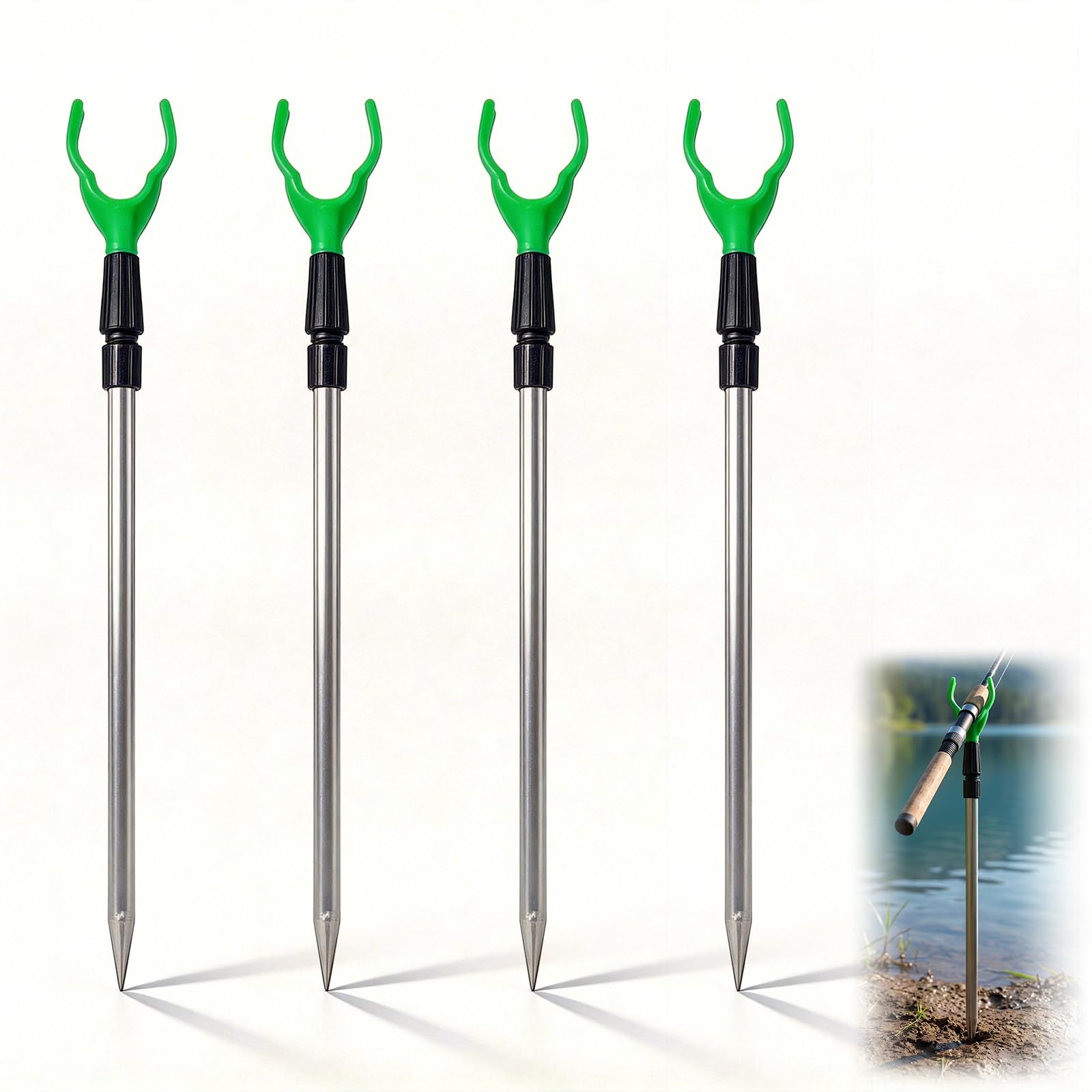 Fishing Rod Holder Set,Rod Rest,Telescopic 36-50cm,4 pcs