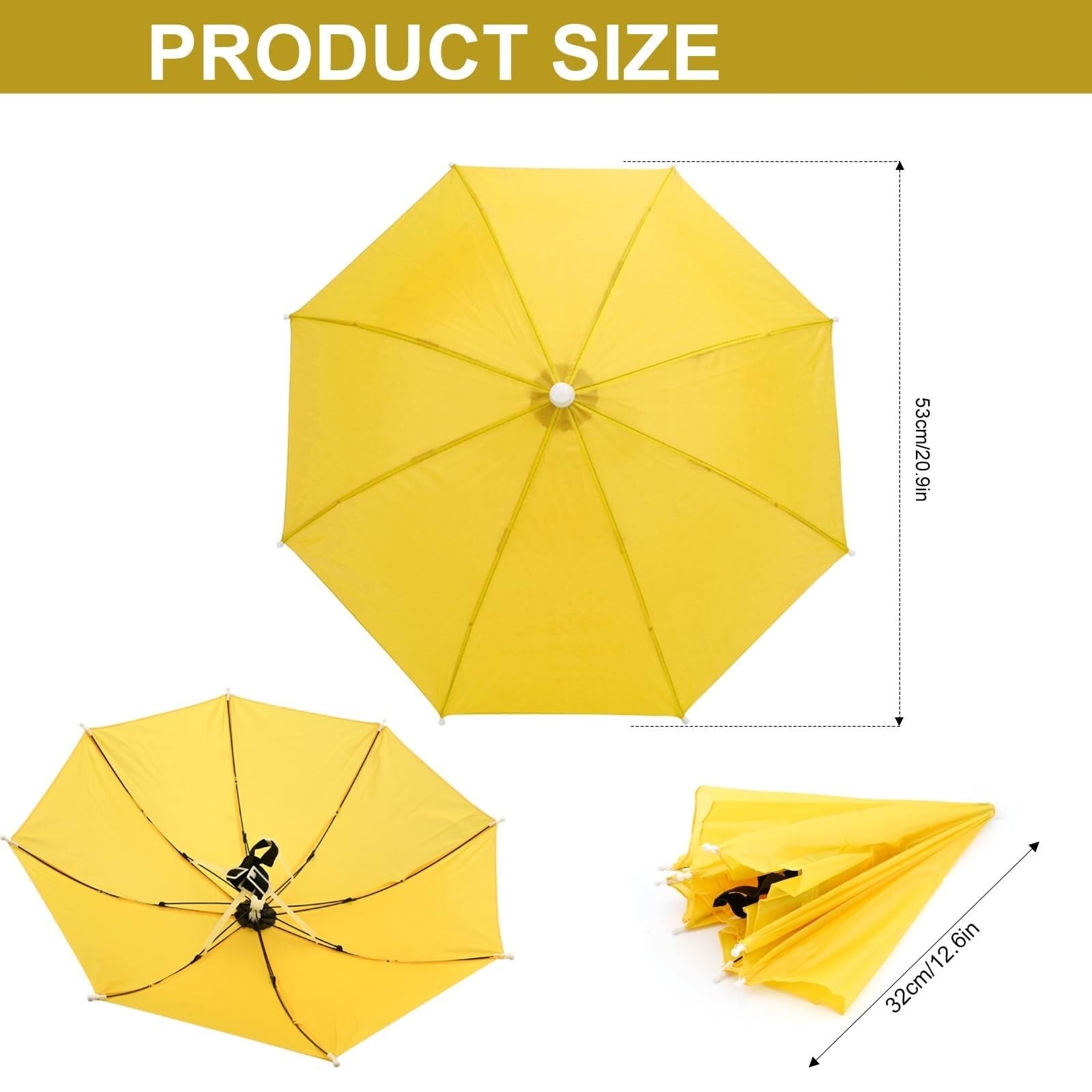 Przeciwsłoneczny Parasol Wędkarski 3 Szt. Czapek Typu Parasol, Regulowana Czapka Wędkarska Z Gumką, Przenośna Ogrodnictwa