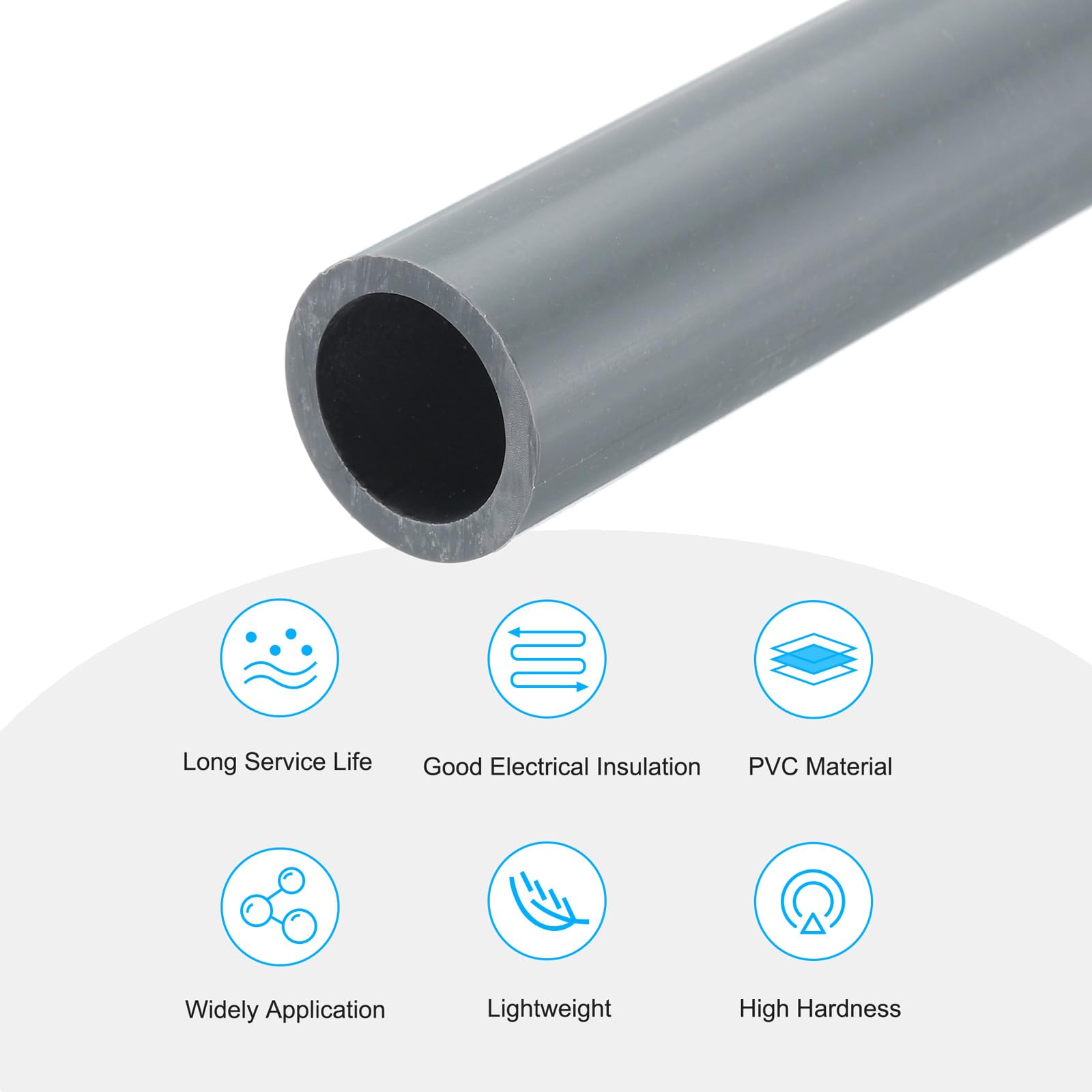 2 PVC-Starre Rohre 500 Mm – 16 Mm Innendurchmesser, 20 Mm Außen, Mit Klemmen – Für Aquarium, Kabel & DIY