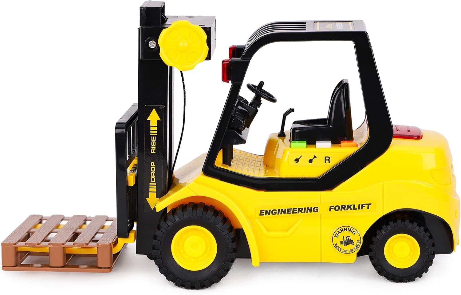 Toyland® 23 cm (9") Transpallet con carrello elevatore a frizione - Scala (1:16) - Giocattolo da costruzione per ragazzi con luci e suoni - Dai 3 anni in su