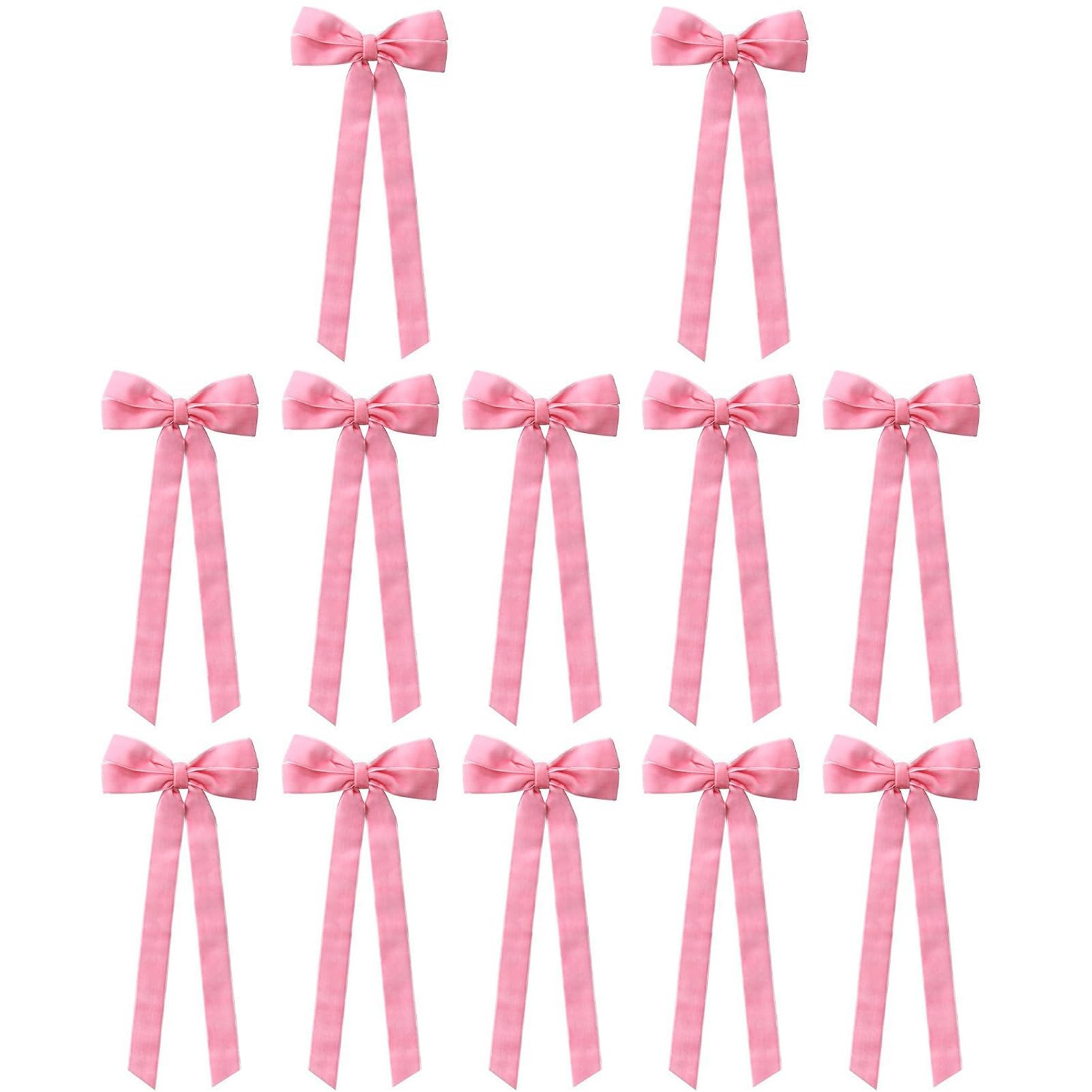 YIXANNX Festive Atmosphere Red Velvet Bows For Christmas Tree Timeless Ornaments For Holiday Spirit For Tree Wreath Mantle Gift Wrap Xmas Holiday Decor 12 PCS, pink