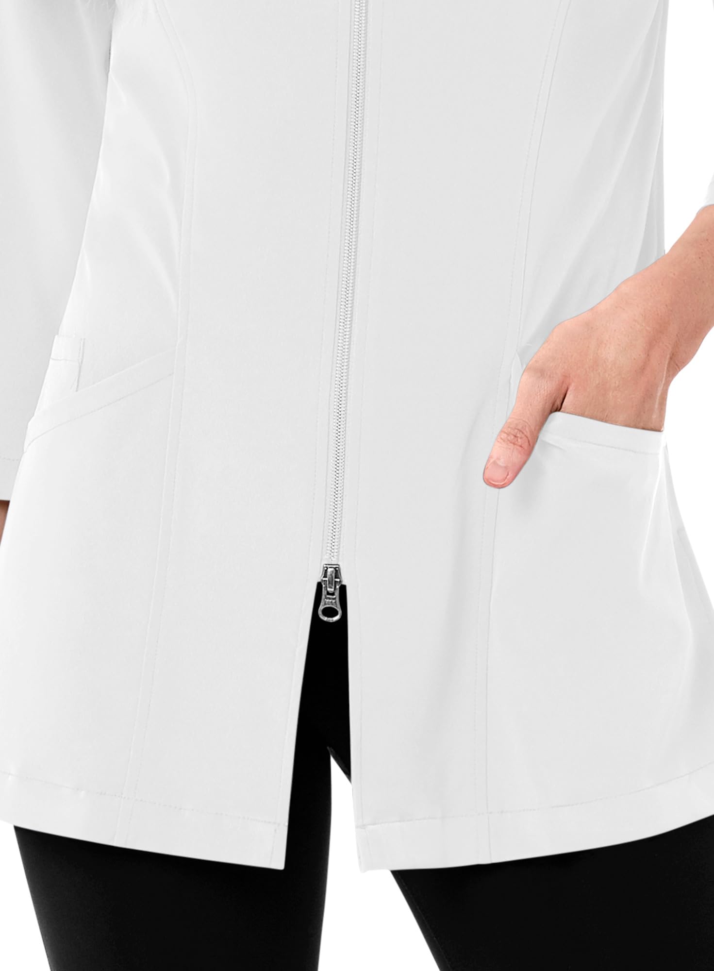 Maevn Smart Lab Coats - Chaqueta de laboratorio con manga de 3/4 pulgadas para mujer