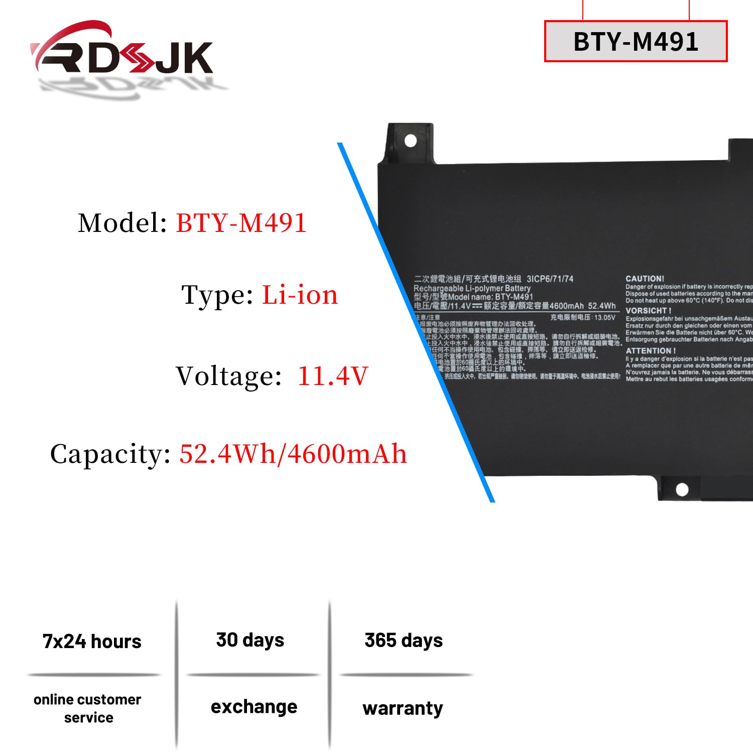Amazon.com: RDSJ BTY-M491 Laptop Battery for MSI Modern 15 A10M