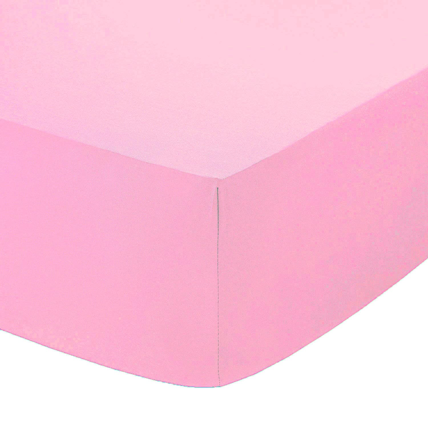 ZSYY Breathable, Anti Wrinkle, Durable | 40cm Deep Pocket Fitted Bed Sheets | Bedding & Linen Easy Iron All Seasons Cotton Rich (Pink, King)